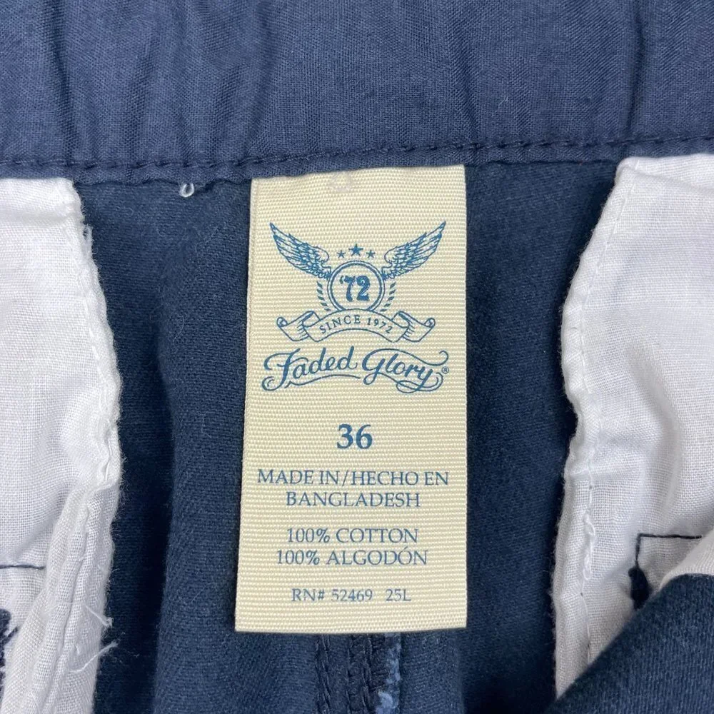 Faded Glory Palm Tree Casual Flat Front Shorts Men's Size 36